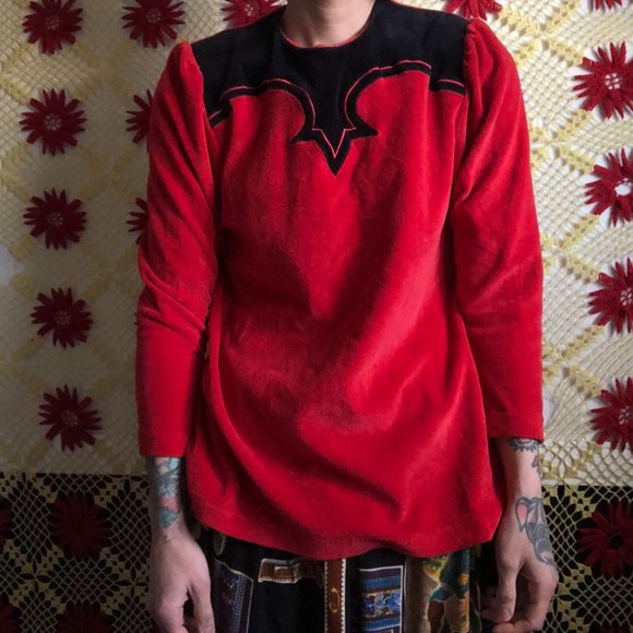 Vintage 80s Red and black Small Jumpers - Picture 3 of 4